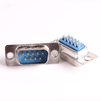 hd-link db9 2排9针 串口头 db9接头 rs232插头 串口焊线头 db9 蓝色