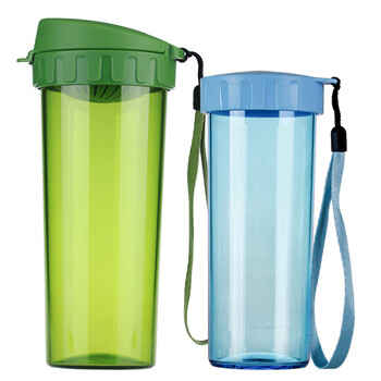 特百惠茶韵莹彩随心组合水杯特价500ml/430ml学生杯运动便携塑料随手杯子 青苔绿+晴空蓝 500ml+430ml