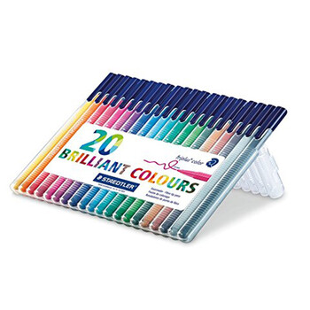 施德楼(STAEDTLER)针管笔勾线笔20色套装 纤维头水性墨水可洗直液签字笔 美术绘图描线速干笔334SB20 施德楼(STAEDTLER)针管笔勾线笔20色套装 纤维头水性墨水可洗直液签字笔 美术绘图描线速干笔334SB20
