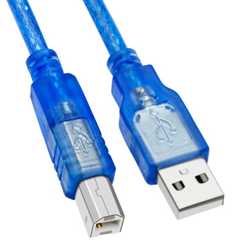 礼嘉 高速USB2.0打印机数据线 5米方口打印线 AM/BM 惠普佳能爱普生打印机电源 透明蓝色 LJ-U050L