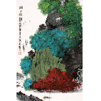 当代唐伯虎 八十八岁拍卖已结束06贾光明《万山红遍》国家一级美术