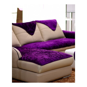 沙发垫毛毛绒沙发垫套绒面简约现代短毛绒家用毛毛紫色冬天金丝绒深色
