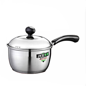 
                                        JYX/家兴 好助手复底单柄不锈钢奶锅  加热宝宝辅食速热汤奶锅煤气电磁炉通用 16cm                