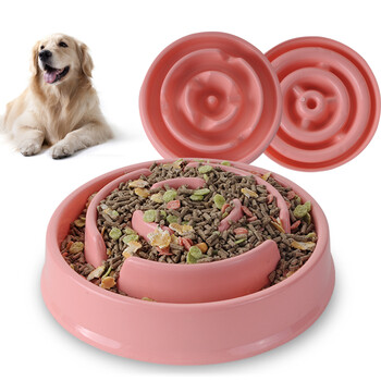 松宝狗狗食盆 慢食狗碗 防噎狗食盆 泰迪金毛狗碗狗食碗 宠物用品 花