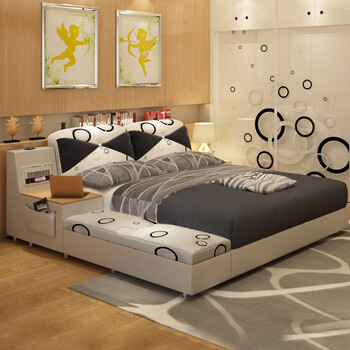 阁润美林 床 智能多功能储物床 双人床 布艺床 