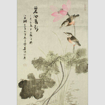 著名国画家邓玉成本人画作 竖幅 碧池清影06拍卖已结束著名国画家美