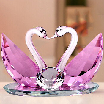 缘汇阁 k9水晶天鹅家居装饰品 新婚礼物结婚庆礼品送朋友闺蜜创意送礼
