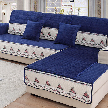 京东优选 沙发垫冬季防滑短毛绒简约现代加厚客厅冬天款法兰绒皮沙发