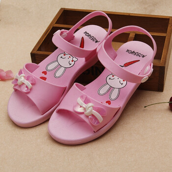 【满减】女童鞋韩版时尚儿童凉鞋防滑蝴蝶结卡通凉拖鞋中大童鞋lk7803