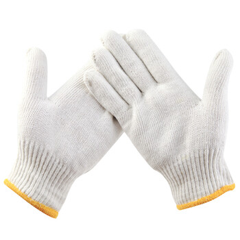 劳保手套加厚加绒耐磨 白线手套棉手套 工地工作手套 男女/5副b11409