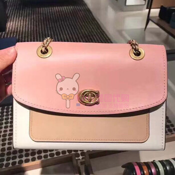 coach/蔻驰女包手提包parker链条包山茶花单肩包30592代购直邮 粉色