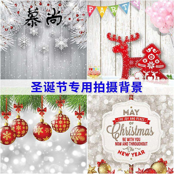 圣诞节创意主题背景布儿童摄影婚纱摄影2018
