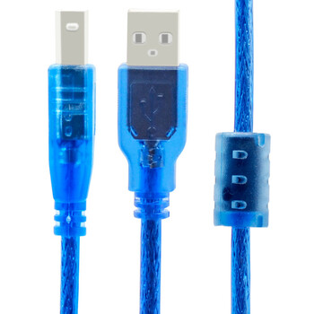 礼嘉 高速USB2.0打印机数据线 5米方口打印线 AM/BM 惠普佳能爱普生打印机电源 透明蓝色 LJ-U050L