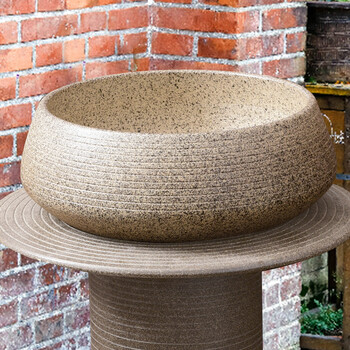 盆陶瓷洗脸盆阳台厕所卫生间户外一体落地式洗手池台盆 螺旋纹台盆