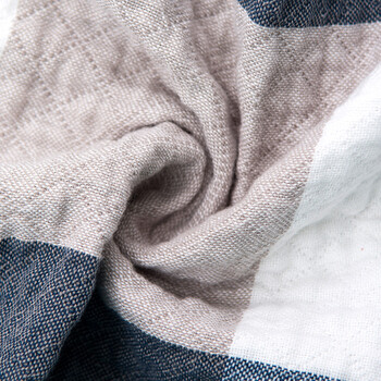 洁丽雅（Grace）家纺 绅士格子纯棉加厚吸汗大枕巾 两条装 兰 145g/条 80*50cm