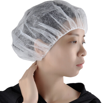 安美尚(ams)一次性帽子圆形帽无纺布头套圆帽厨师网帽餐饮 定做防尘帽