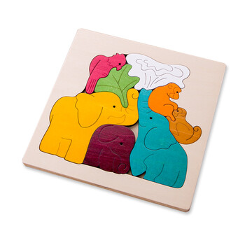 美乐(joanmiro) 儿童拼图木质多层立体拼图定制益智玩具幼儿拼图 大象
