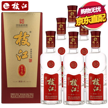 京东配送 枝江42度精选6 浓香型白酒500ml*6瓶