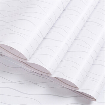 纯色自粘带胶客厅卧室电视背景自贴安全环保墙壁纸防潮防水 银色条纹