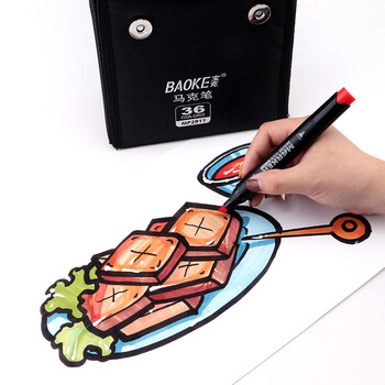 宝克（BAOKE）MP2911-36双头酒精油性马克笔套装学生手绘漫画设计绘画彩笔画笔记号笔36色水彩笔
