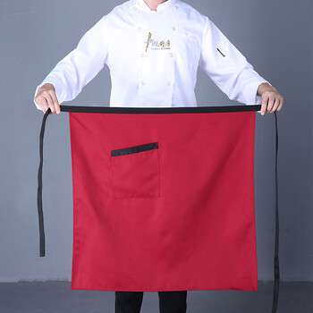 纤莉兰厨师半身围裙定做酒店餐厅厨房厨师围裙定制短款厨师围腰男女款