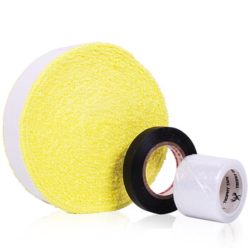 靓健羽毛球拍毛巾棉质手胶吸汗带 含打底膜封口胶 盘装5米黄色 靓健羽毛球拍毛巾棉质手胶吸汗带 含打底膜封口胶 盘装5米黄色