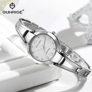 sunrise品牌 手表女士石英表时尚手镯精钢腕表防水学生手表 小表盘