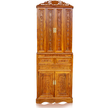 实木榆木带门佛柜仙家柜八宝柜观音柜财神柜供桌吊柜神龛佛台 浅花梨