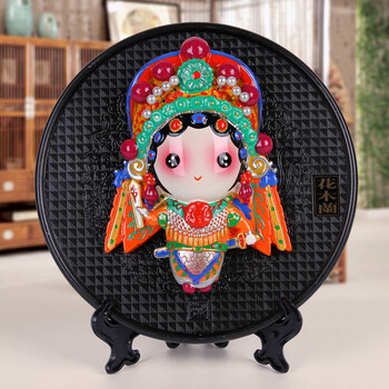 北京礼物京剧脸谱摆件挂件q版戏曲人物办公桌摆件单位出国礼品 花木兰