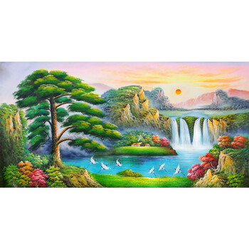 广州美协会员 林树新《迎客松之旭日东升》