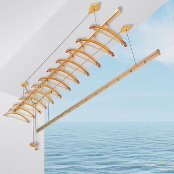 盼盼升降晾衣架 手摇双杆式 阳台铝合金晾衣杆晒衣架 提供上门安装