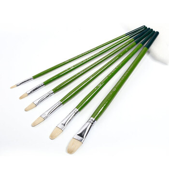 油画笔 长杆排笔 适用水粉水彩丙烯画画笔 美术画材用笔 水粉油画笔