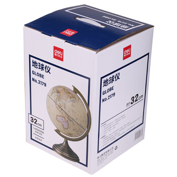 得力(deli)Ф32cm双面刻度仿古世界地球仪 历史质感礼品商务礼品办公居家摆设教师礼物礼品 黄色