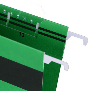 齐心(Comix) 25个易查找吊挂夹 倒挂夹 挂夹文件夹 倒挂文件夹 F/C 纸质资料夹 绿 A1813