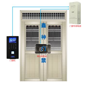 鑫神 指纹电控锁 出租屋指纹锁 铁门指纹门禁套装 灵性锁门禁系统