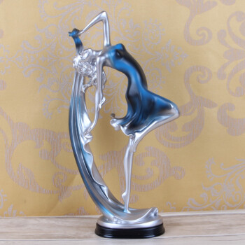鸣欧（MINGOU） 鸣欧(MINGOU) 树脂装饰品家居客厅创意礼品欧式舞者人物工艺摆件 深蓝色