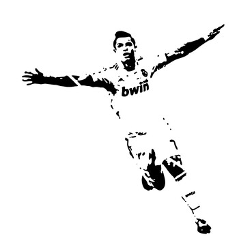 聚满福 墙贴 足球运动人物墙贴 c罗纳尔多装饰贴画 73*75cm