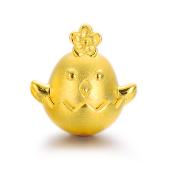 cn)黄金吊坠 足金项坠男女款 鸡年生肖3d硬金小鸡吊坠 小福鸡