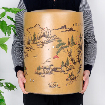 谱茗紫砂茶叶罐大号普洱茶叶罐紫砂缸宜兴紫砂罐 点彩大缸 1