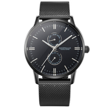 圣宝罗(saopaulo)男士手表夜光商务休闲防水石英名表真皮带男生超薄