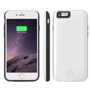 新得利 无线充电宝苹果6S背夹电池移动电源手机保护壳 适用于iPhone6/6Plus手机 烤漆白(I6/6S4.7英寸2600毫安)