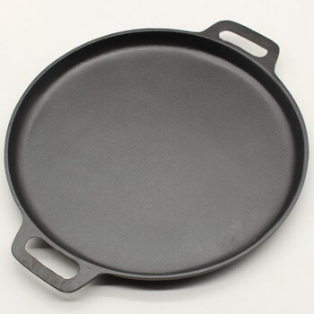 铸铁双耳煎锅 老式平底不粘无涂层烙饼锅 手工铁锅鏊子 电磁炉通用