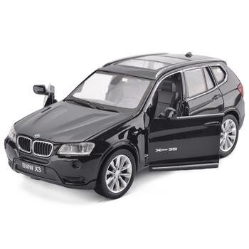 宝马x3 1:32合金汽车儿童玩具仿真模型车 亮黑色