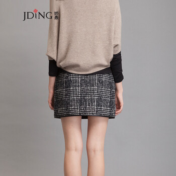 JDING娇鼎品牌新品千鸟格百搭包臀半身裙短裙女CNS6208 XL-165/76B-5码