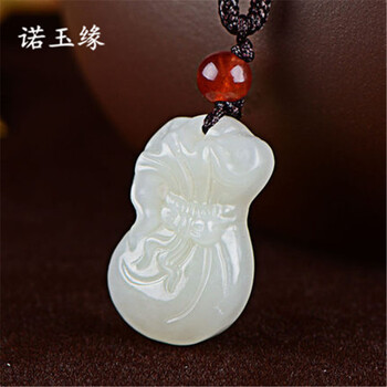 诺玉缘 白玉袋吊坠和田玉袋玉坠 玉石项坠项链挂件