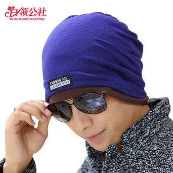 白领公社 套头帽 2016新款秋冬季双层包头帽堆堆帽睡帽男士多功能帽子