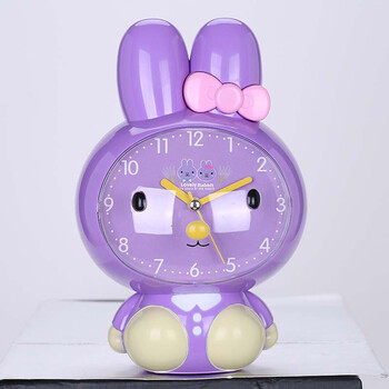 懒虫起床静音夜灯会说话小闹钟送儿童送同学送朋友 兔子紫色