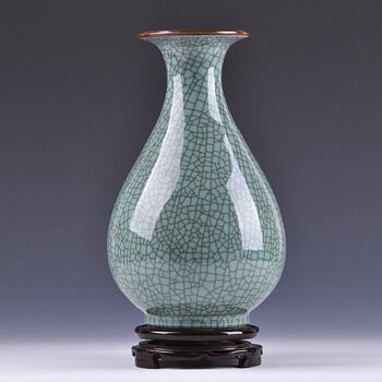 花瓶 彩釉 陶磁 瓷器  青釉 時代 古織作 花瓶 共箱入り 白地 青 中国染付 絵付け 花器 陶磁器