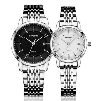 劳士顿(rosdn)情侣手表 超薄欧美时尚潮流防水皮带学生情侣表石英男女