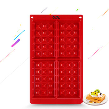 
                                        高达莱  高达莱（GDL）烘焙工具 华夫饼蛋糕模具 铂金硅胶烤模具烤箱不粘 PS-203 红色                